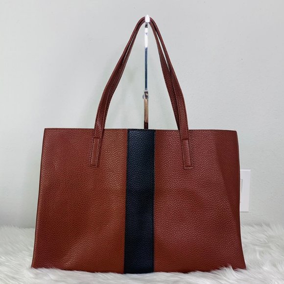 Brown Vince Camuto Faux Leather Tote Bag